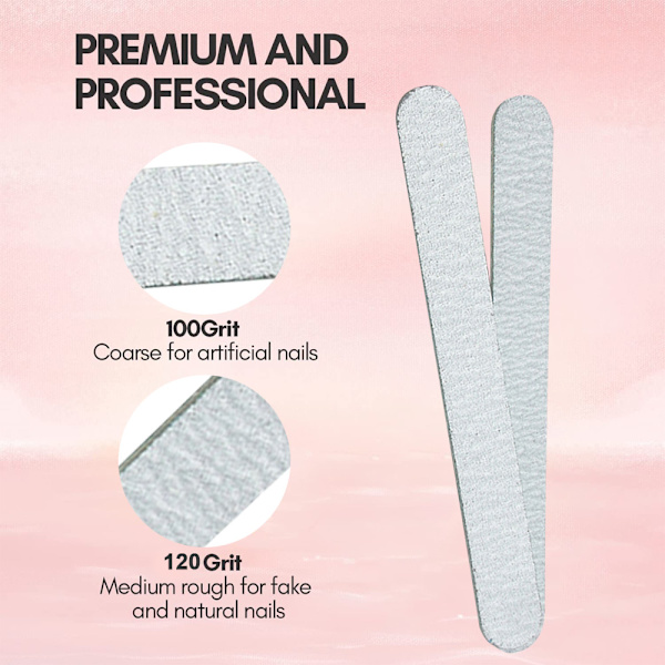 Nagelfil Grit Emery Boards för naglar 50 st Nagelfil Kit för Ma