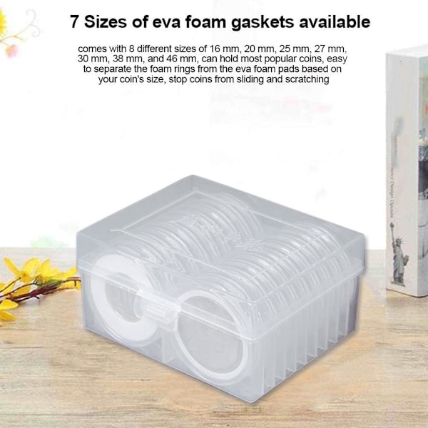 Myntkapslar av högkvalitativt material, transparenta tjocka myntkapslar i plast med dammtät design för myntsamling