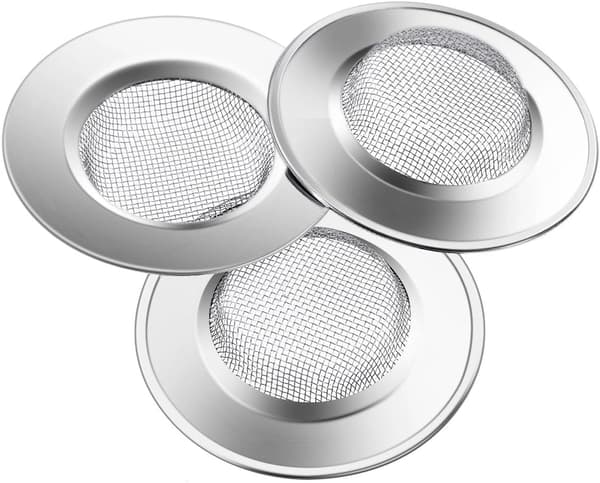 3-pack Diskhonssil 7,7 cm Rostfritt Stål Avloppssil, Förhindrar Igensättning