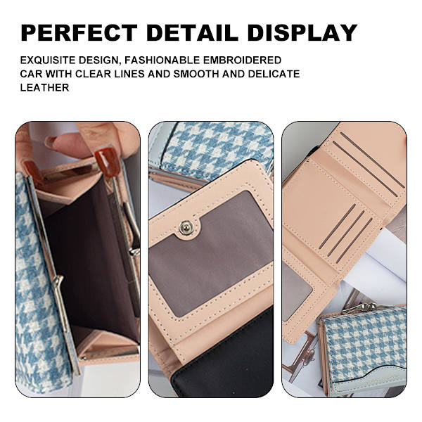 Damplånbok Liten Kompakt Bifold Läderplånbok, Dammynt
