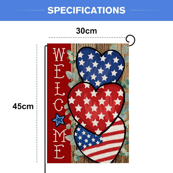 4. juli Patriotisk Haveflag 30*45cm, Uafhængighedsdag