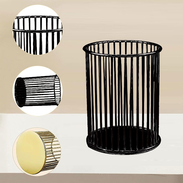 Metallpennholdere for skrivebord, sminkekostbeholdere, blyantholdere