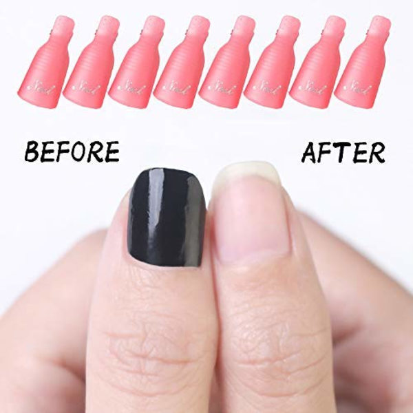 10 stk Plast Akryl Neglekunst Soak Off Cap Clip UV Gel Polish Remover Wrap Verktøy