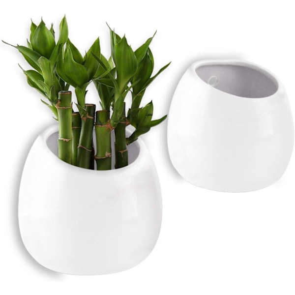 Minimalistisk Design Keramiska Väggkrukor För Hemmakontor, Högglansig Finish, Utan Dräneringshål, Multifunktionell Kruka För Luftväxter, Krukväxter
