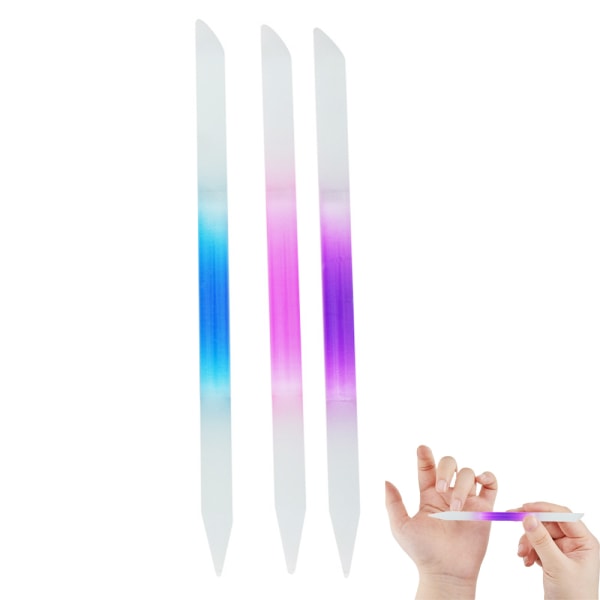 Glas Nagelbandstryckare Set Nagelbandsborttagare Glasnagelfil Dubbla ändar manikyr Pedikyrverktyg för naglar och nagelbandsvård