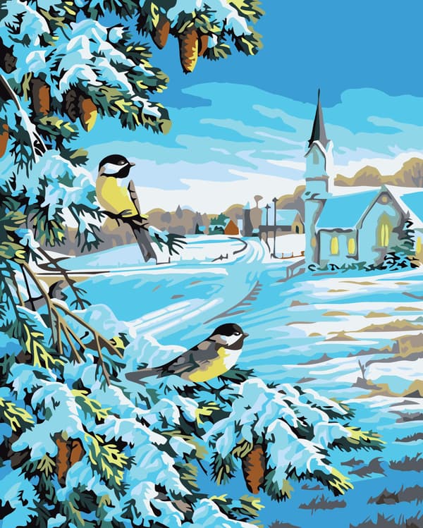 30x40cm 5D DIY Diamantmålning Full, Vinter Slott Serien#F, DIY D