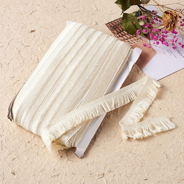 Polyester Frans Tofs Spets Dekoration Frans Fiber Dekoration för Sömnad Q