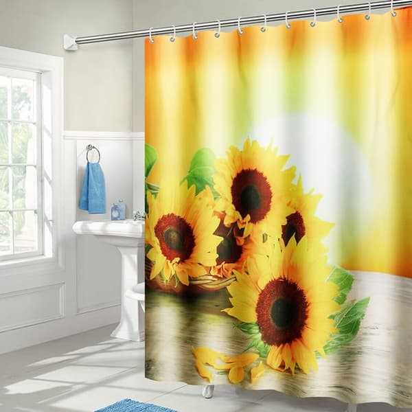 Duschdraperi Vattentätt För Solrosmönster, 180x180cm Hem