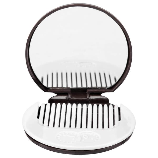 Bærbart sødt chokolade cookie-formet kosmetik makeup spejl + kam dame pige