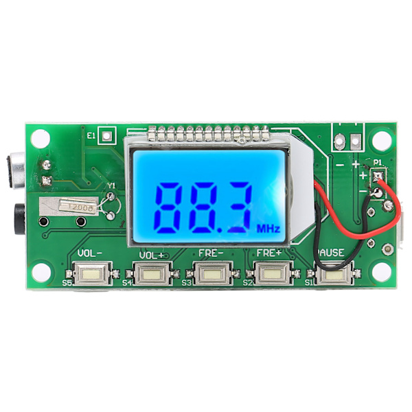 FM-sändarmodul Digital Stereo Frekvensmodulering med LCD-display 87‑108MHZ 3-5V