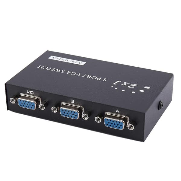 2x 1920x1440 Vga Switch 2-i-1-ud 2 Port Delings Switch Switcher Splitter Boks