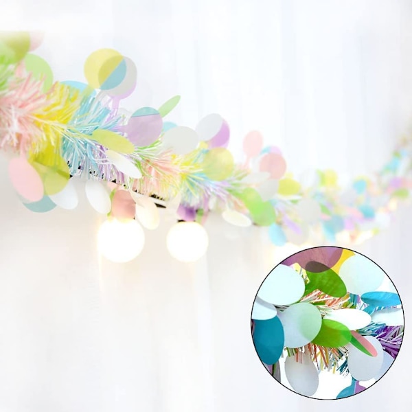Färgglad Metallisk Glittergirlang, Slitstarkt PVC-material för Vårhängande Dekor, Lätt Anpassningsbar till Alla Miljöer (4-pack)