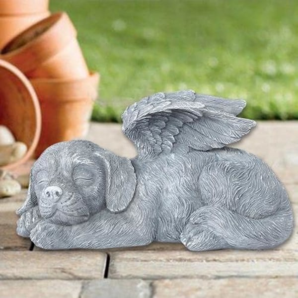 Mindeangel til kæledyr - Kat & Hund Æresstatue Gravsted Hyldest Polyresin Finish Sten Sympati For Evigt I Vores Hjerter For At Ære Et Kært Kæledyr