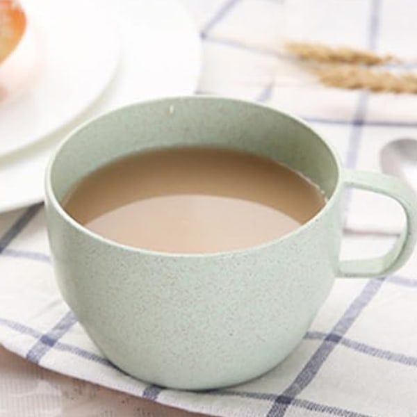 Enkel Bærbar Sund Hvedehalm Kaffe Kop Te Mælk Vand Drikkekop Kopper (Grøn)