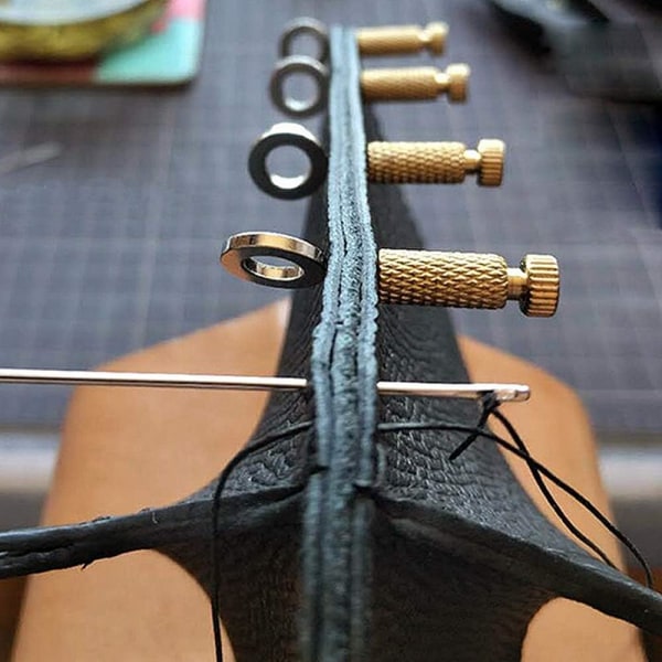 10 kpl Nahka käsityöasetusneula, DIY Nahka käsityö Manuaalinen ommel, Manuaalinen asetusneula Ommel käsityötyökalu Lukitus 0-6mm