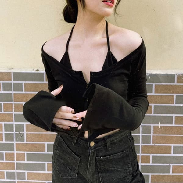 Slim Fit Crop Top för Dam M