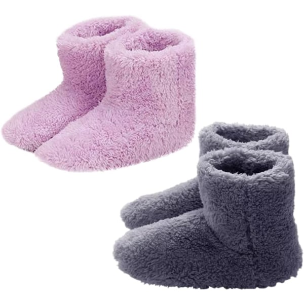 Heated Booties Slipper, 2 Pairs USB Electric Heated Shoes Heating Insoles for a Good Night's Sleep