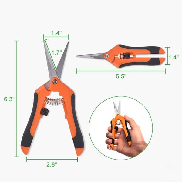 Raka blad i rostfritt stål, handsekatörset för trädgårdsentusiaster, orange (4-pack)