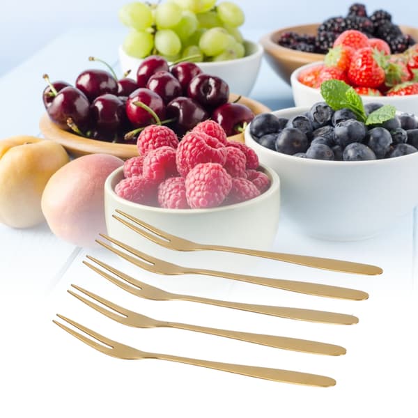 Appetizer Dessertgafler til elegant spisning, rustfrit stål med spejlpoleret finish, farvebalanceret sortiment til børnevenlige lejligheder