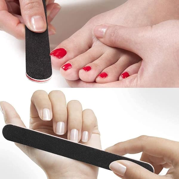 Svart - 5-pack professionella nagelfilar, dubbelsidiga nagelfilar,