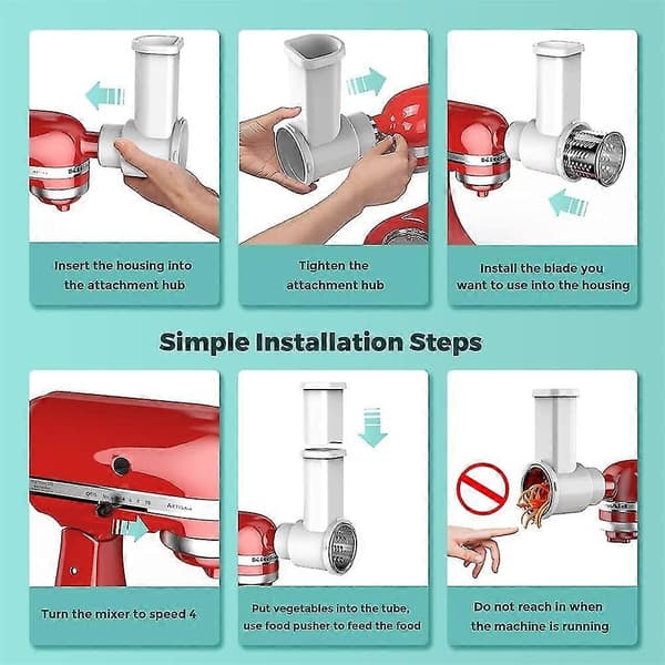 Viipalointi- ja silppurilisälaitteet, Fresh Prep -vihannesleikkuri Kitchenaid-yleiskoneeseen, salaattikone Wi