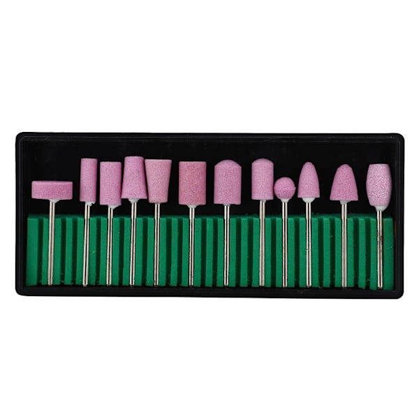 12-pack Professionella Nagelfräsbits Set Manikyr Pedikyr Nagelfilning Tillbehör