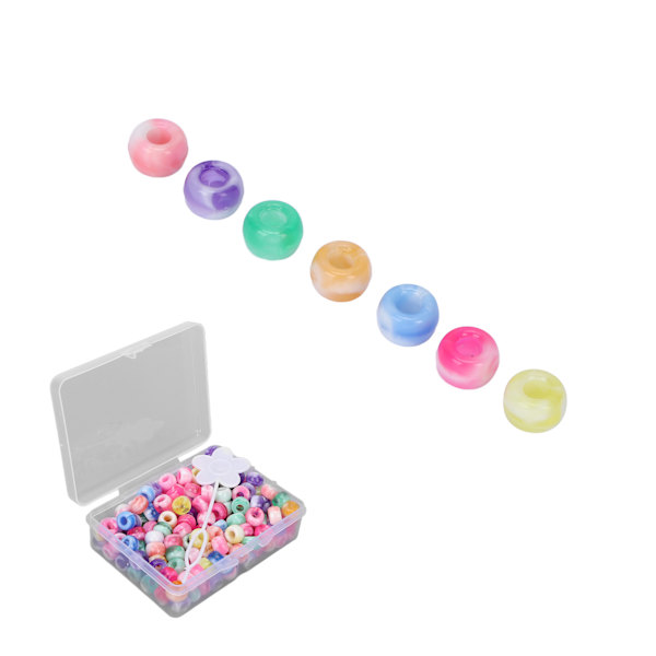 Ponyperle Sæt Candy Farve DIY Smykkefremstilling Perler Hårperler til Armbånd Halskædekunsthåndværk Fremstilling Blandet Farve