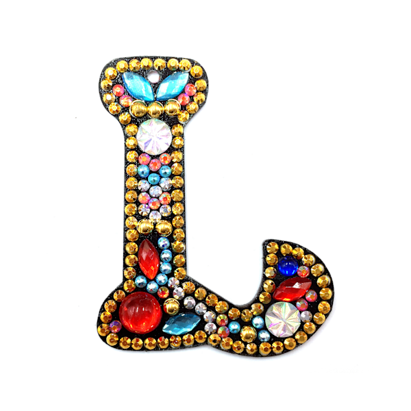 A-Z 26 Bogstav Diamant Farverig Nøglering Fuld Diamant Speciel Form Aqua Diamant Kunst Nøglering efter Nummer