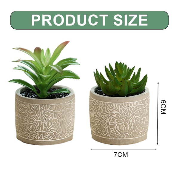 2 stk. kunstige sukkulenter bonsai kreative små ornamenter