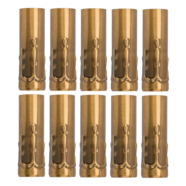 10 st E14 metallrör för ljuslamphållare lampbas belysningstillbehör 25x80mm guld brons