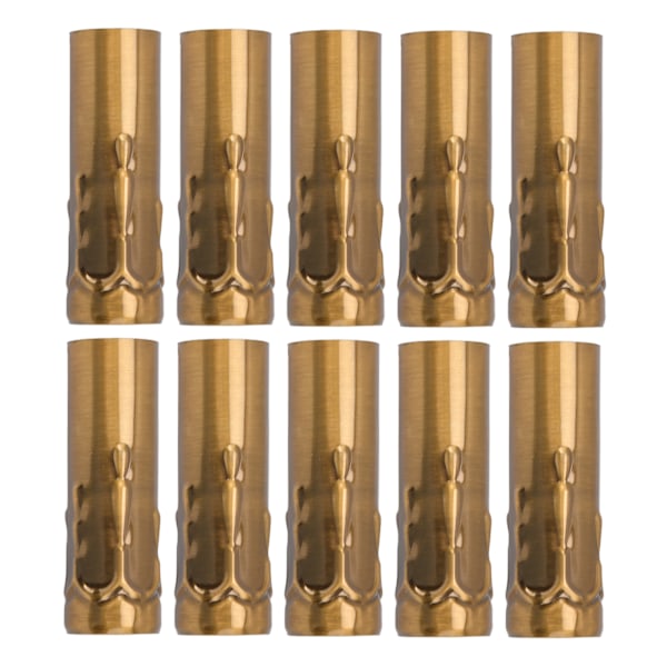 10 stk E14 Metallrør for Lysestake Lampeholder Lampebase Belysningstilbehør 25x80mm Gull Bronse