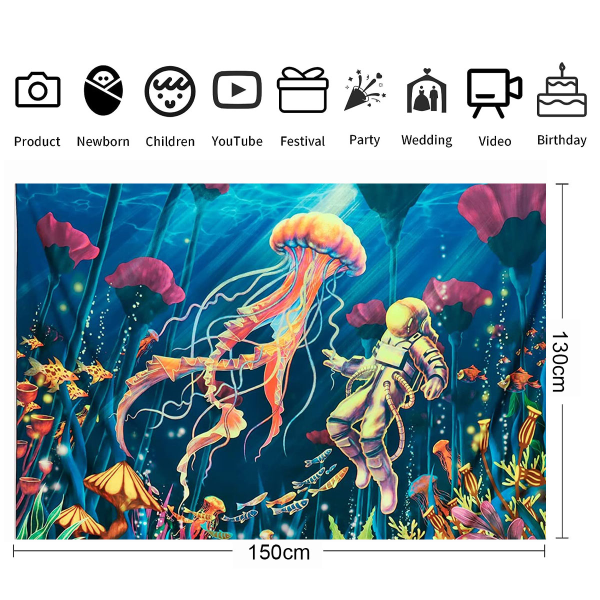 Tapestry UV-reaktion växtmanet tapestry neon galax rymden