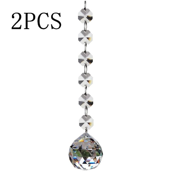 2 stk. 170mm Krystalkugle Ball Kronleuchter Prismer Vedhæng T