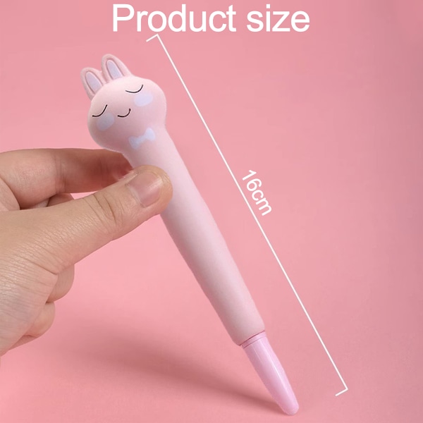 Bløde Squishy Penne Søde Bløde Stressaflastende Glattere Skrivning Kawaii Gel Blækpen til Feriegaver Skoleartikler Lille Rosa Kaniner