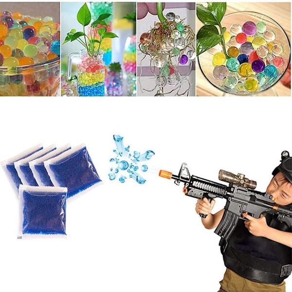 Blå Vatten Jelly Beads, Kristalljord Vattenpärlor Gel för Innovativa Blomsterarrangemang, Sensoriska Verktyg med Bra Elasticitet, Giftfria Rena Färg Gel Pärlor