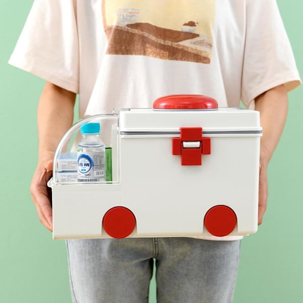 Mångsidig Hushållsartikel, Lätt Medicinorganisatör, PP AS-Material För Pålitlig Hållbarhet, Ambulansinspirerad Design För Snabb Identifiering,