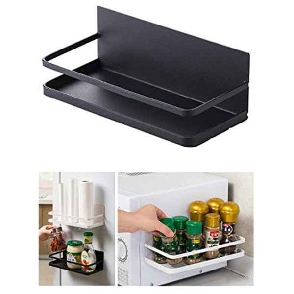 Magnetisk krydderhylle-organisator, enkelt nivå, magnetisk kjøleskapskrydderoppbevaring, magnet hylle