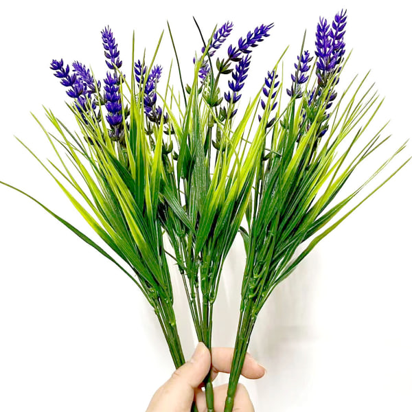 12 Buketter Konstgjorda Blommor Utomhus UV-Resistenta Falska Blommor