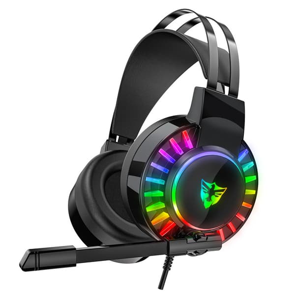 Gamingheadset med mikrofon för PS4 PS5 Xbox One PC, RGB Stereo Gaming