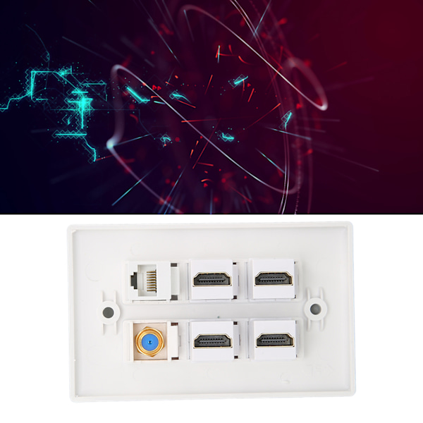 Seinäkiinnitettävä 6-porttinen HD Multimedia Interface CAT6 TV F-liitäntä Ethernet-seinäkiinnite kotiin ja toimistoon
