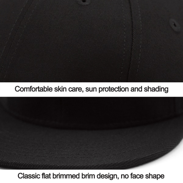 Sort sommerhat med åndbar enkel design - Solid flad skygge - Solskærm
