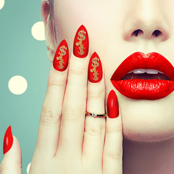 16 st guld dollartecken nagelcharms legering strass för naglar pengar tecken 3d nagelcharms för nagelkonst 3d pengar charms nageldesign