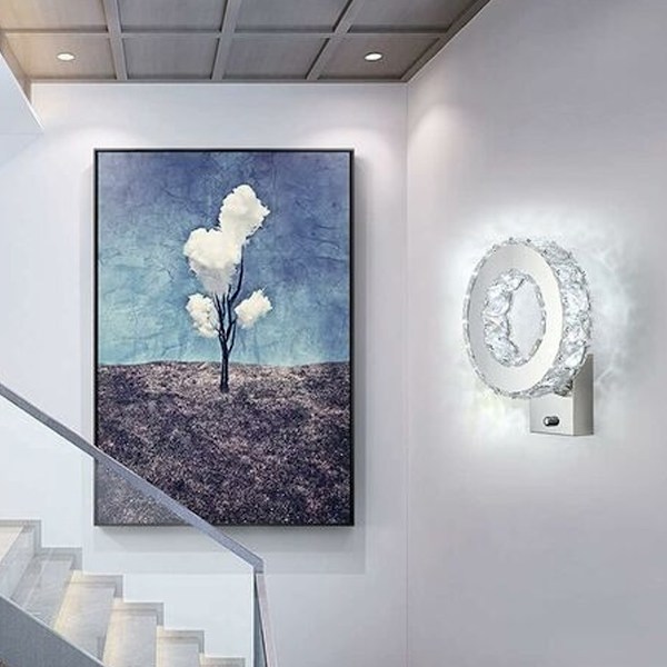 Taklampa för matsal och vardagsrum, kristalltaklampa 3 ringar design Direktstart utan flimmer Enkel installation för sovrum flickrum