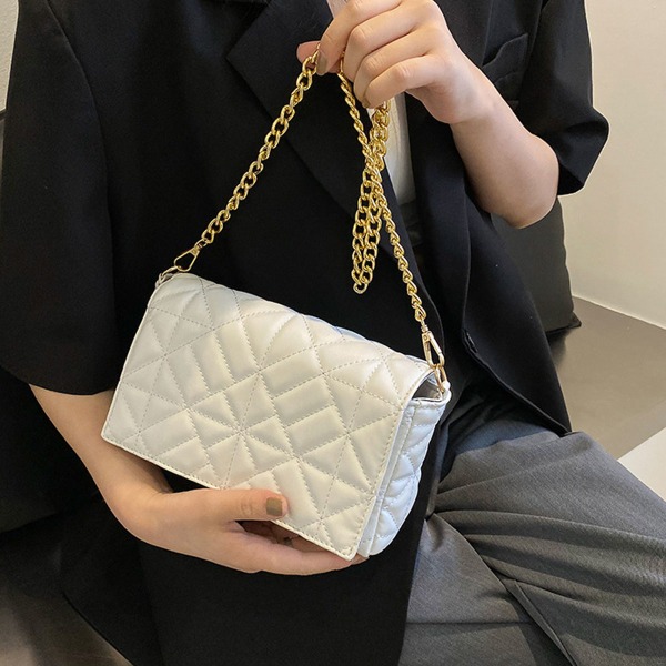 Mode rhombus underarm väska en axel diagonal väska dam väska konstläder plånbok