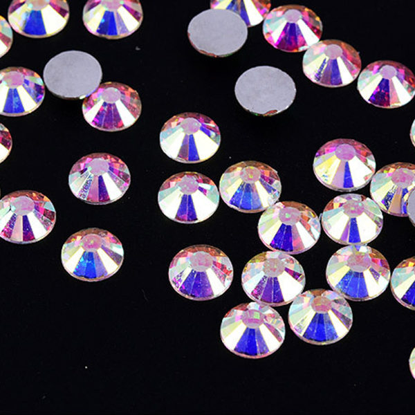 12093 stycken/10 påse Kristaller Nagel Strass Runda pärlor Flatback Glas Charms Ädelstenar, 10 storlekar för Naglar Dekoration Smink Kläder Skor color