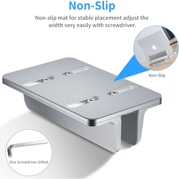 Silver - Laptopställ, justerbart aluminiumställ för MacBook Pro