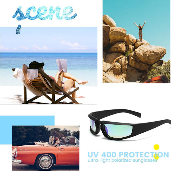Brilleramme 135mm*125mm, pc-linser, cykelbriller personlighedstrend