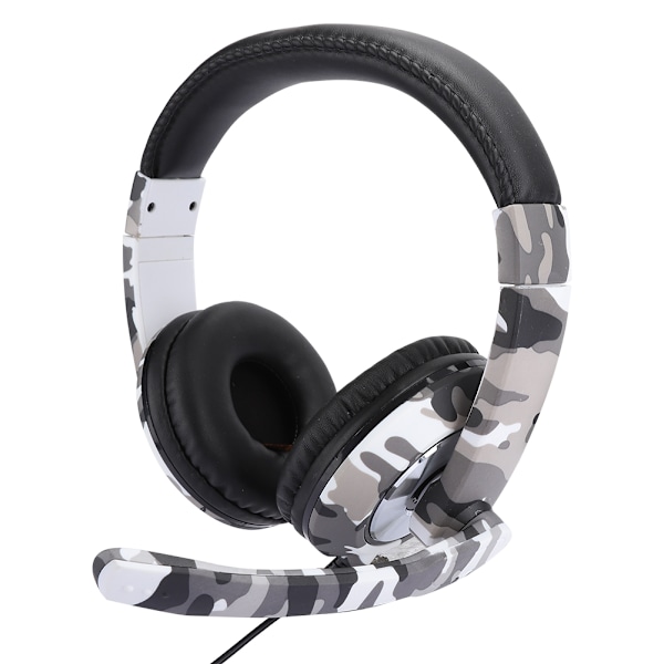 Hovedetmonteret Telefon Computer Spil Hovedtelefon Headset til PS4 Hvid Camouflage