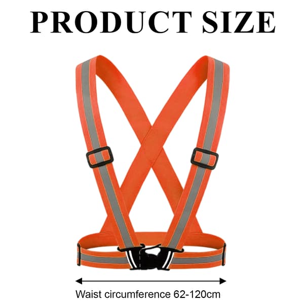 Elastisk Justerbar Refleksvest 1 Full Stropp Nattløping Trafikk Nattkonstruksjon 2 Full Vest Orange