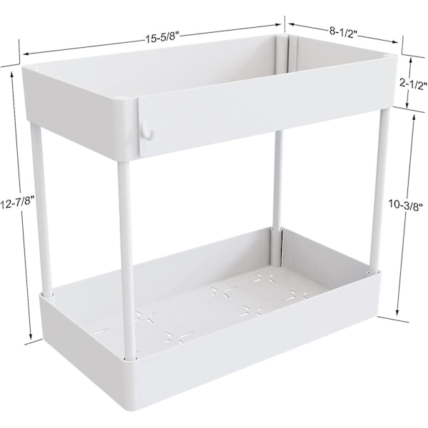 Sunrain Under Sink Organizer, Opbevaring under badeværelsesskab 2-trins Organizer Badeværelsesserie